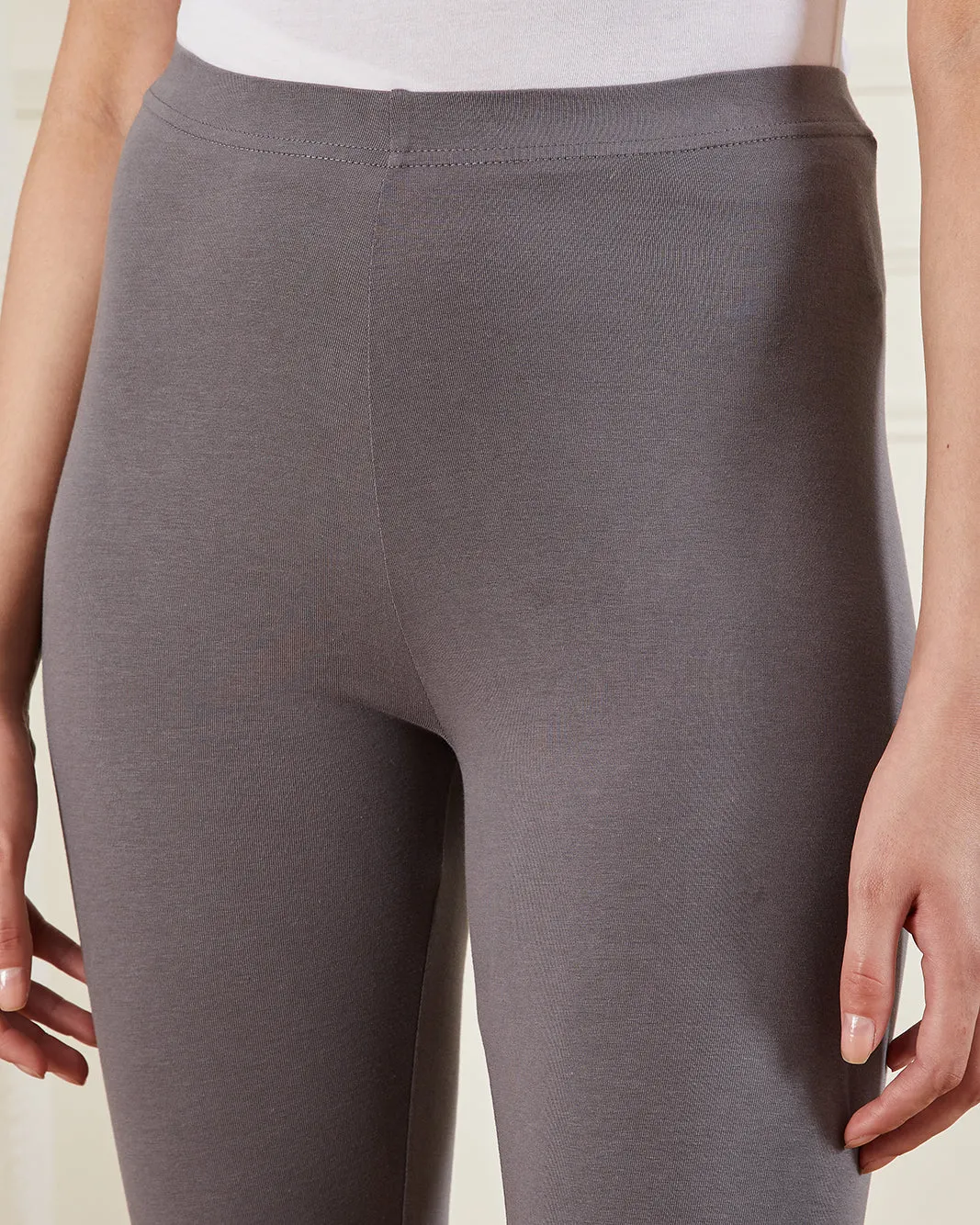 Women Charcoal Elastic Waistband Leggings sold by Redtag product image thumbnail 4