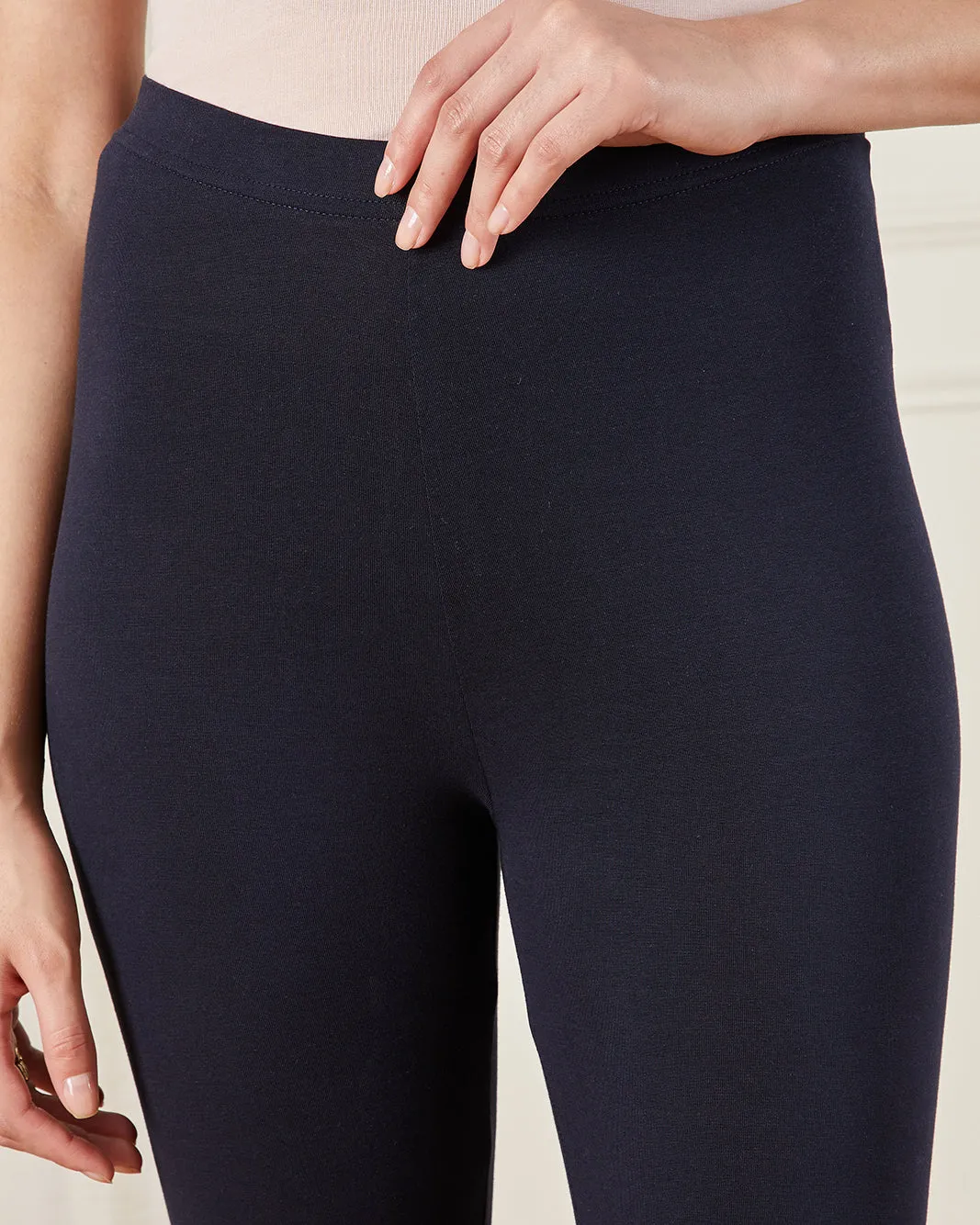 Women Navy Elastic Waistband Leggings sold by Redtag product image thumbnail 4