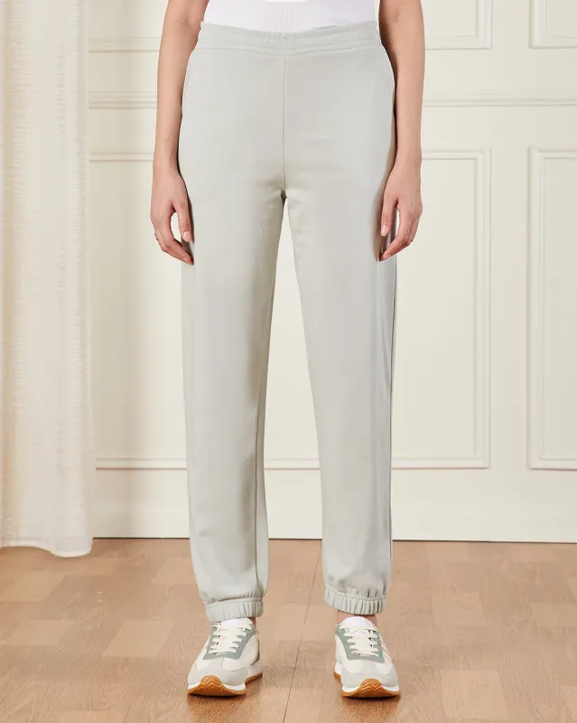 Women Green Ribbed Hem Jog Pants sold by Redtag
