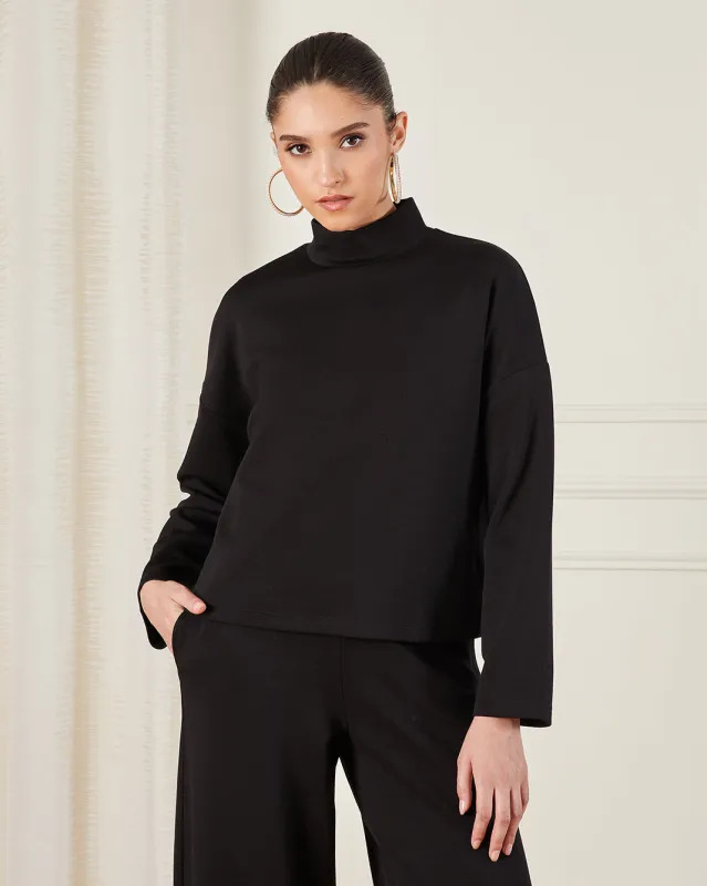 Women Black Turtle Neck Pullover sold by Redtag