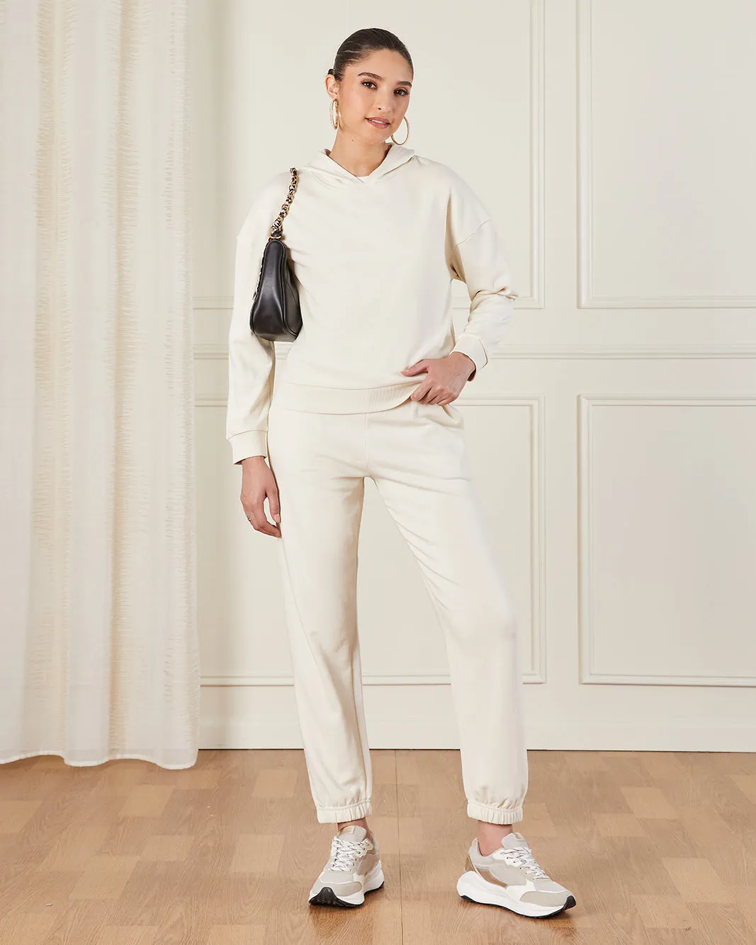 Women Beige Basic Hooded Sweatshirt sold by Redtag product image thumbnail 2