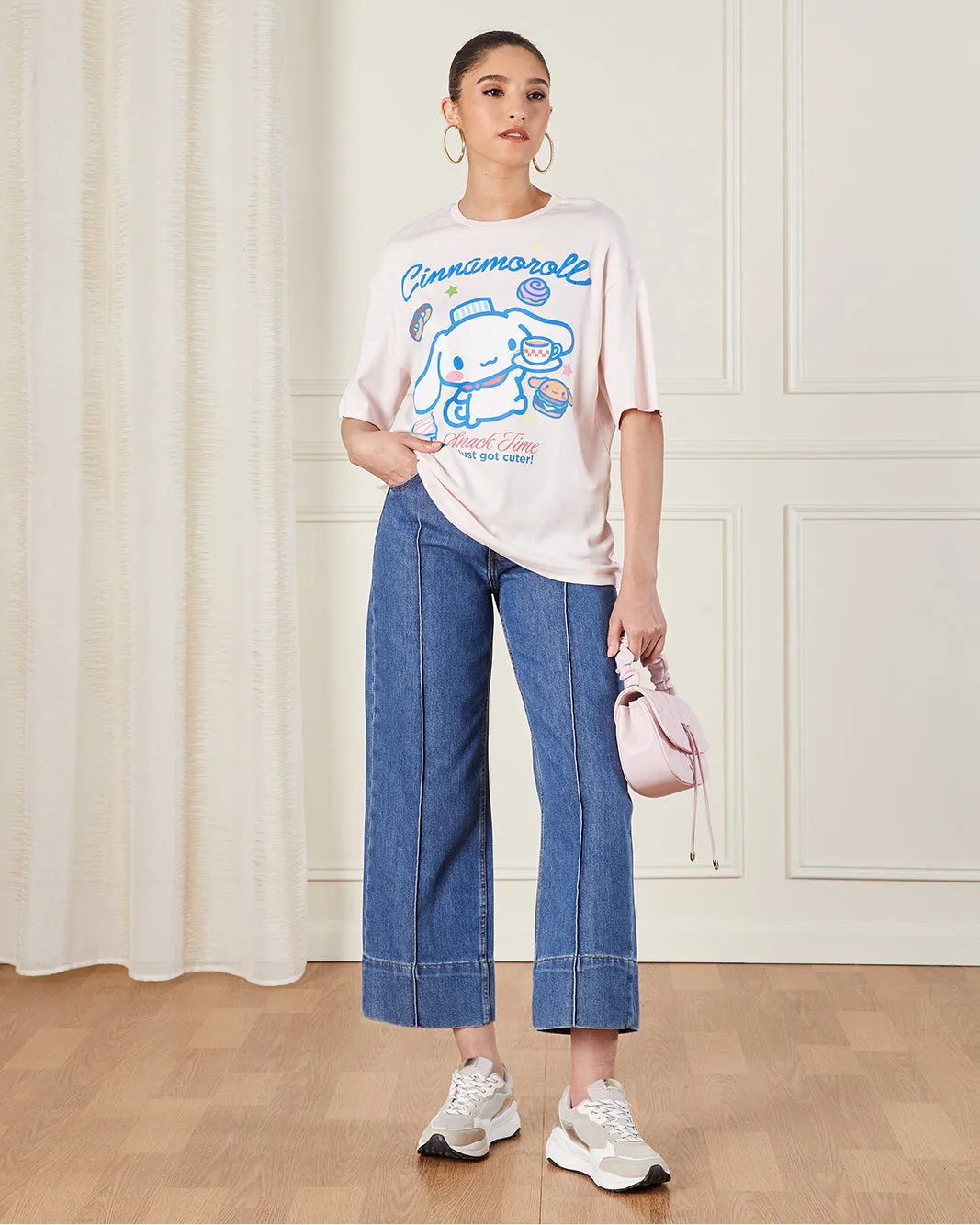 Women Pink Cinnamon roll Oversized T-shirt sold by Redtag product image thumbnail 2