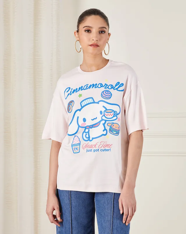 Women Pink Cinnamon roll Oversized T-shirt sold by Redtag