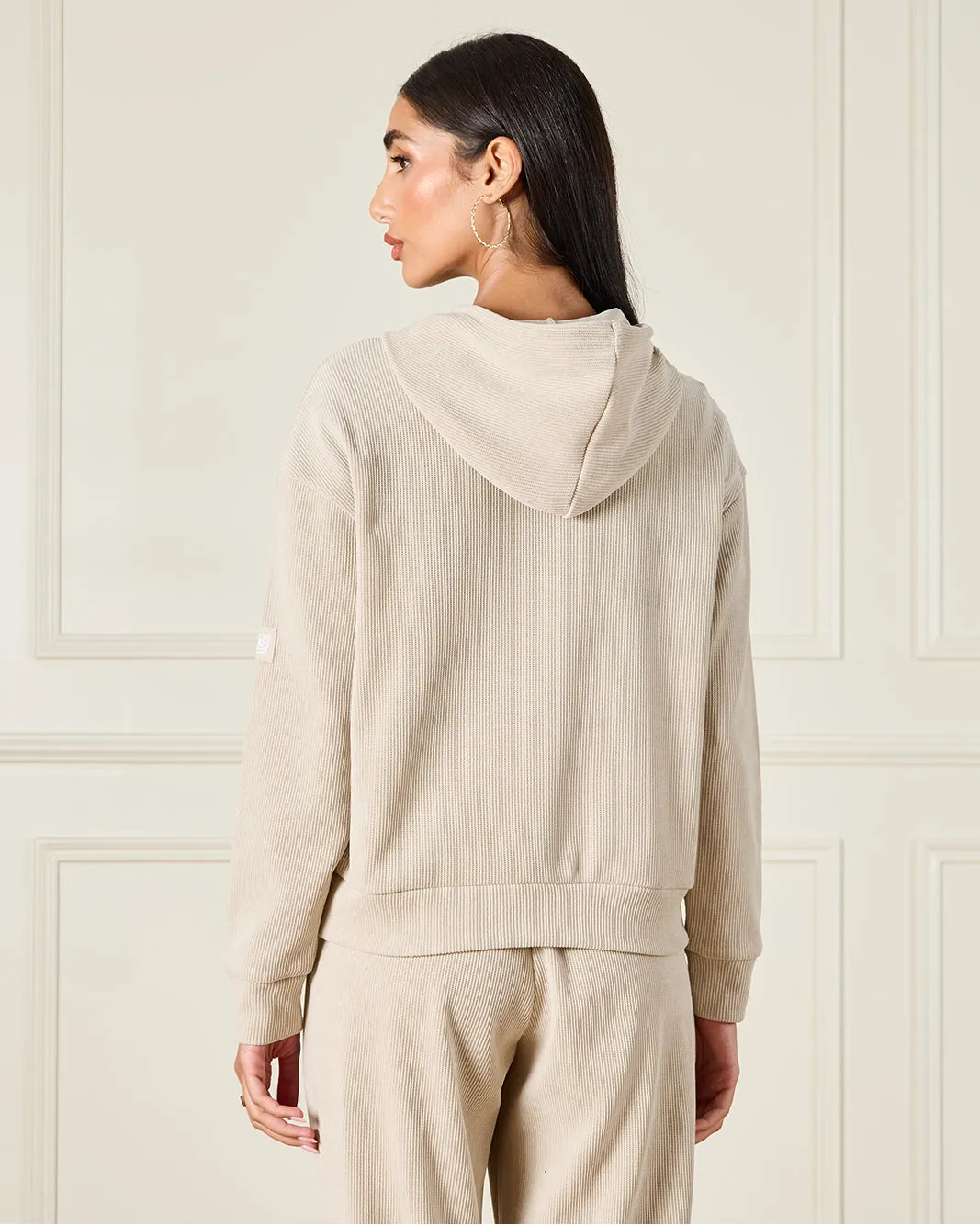 Women Beige Hooded Sweatshirt sold by Redtag product image thumbnail 3