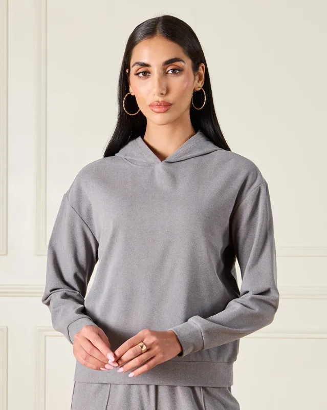 Women Grey Hooded Active Sweatshirt sold by Redtag