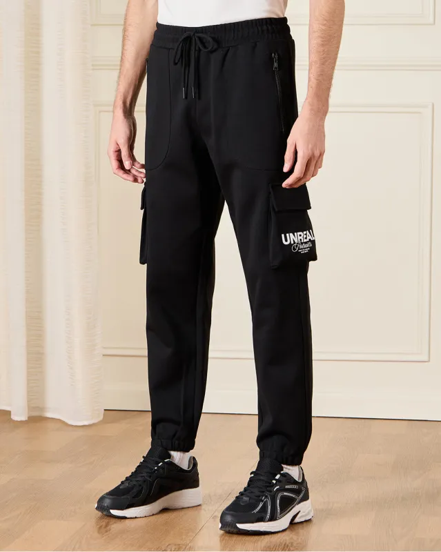 Men Black Cargo Jogger Pants sold by Redtag