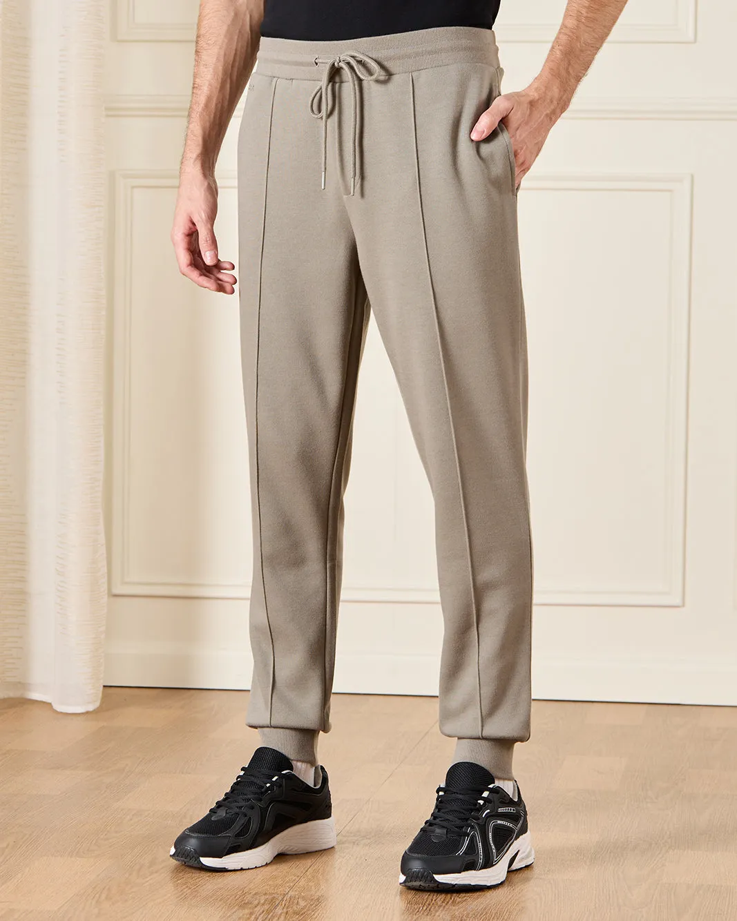 Men Beige Active Track Pants sold by Redtag
