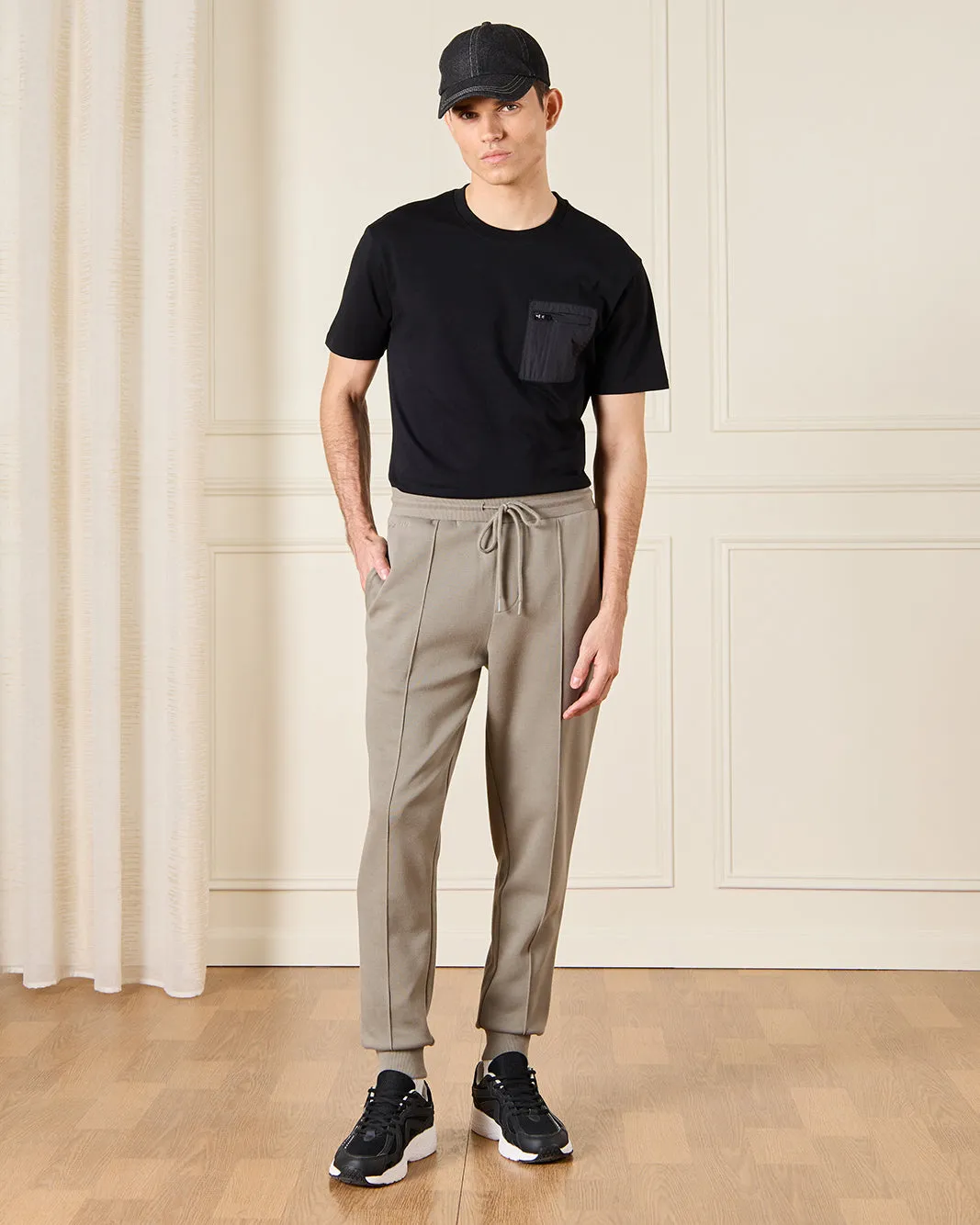 Men Beige Active Track Pants sold by Redtag product image thumbnail 2