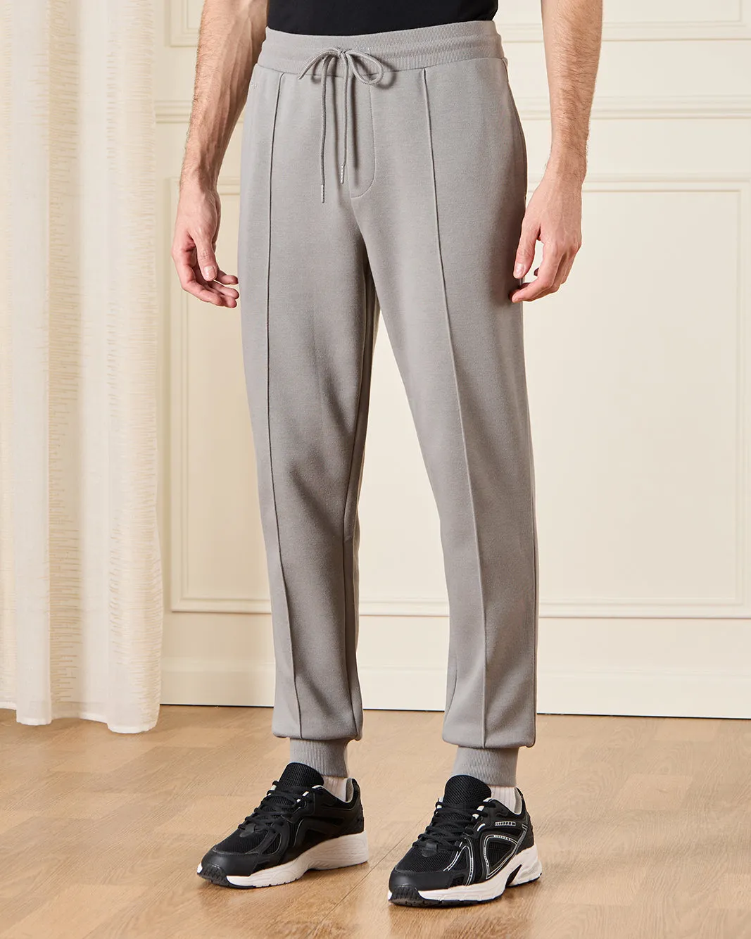 Men Grey Solid Active Pants sold by Redtag