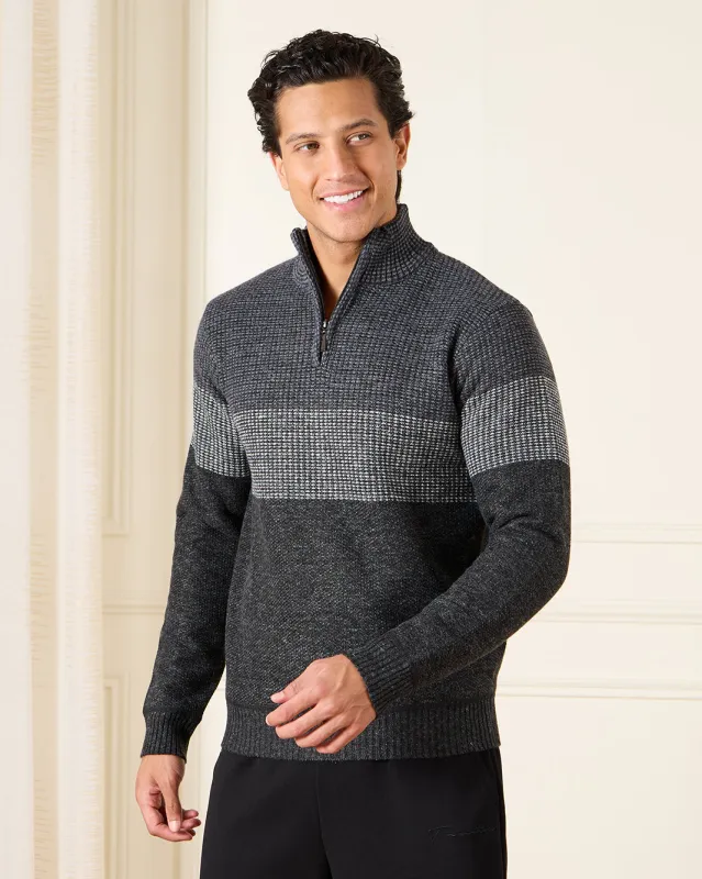 Men Grey Half Zipper Sweatshirt sold by Redtag