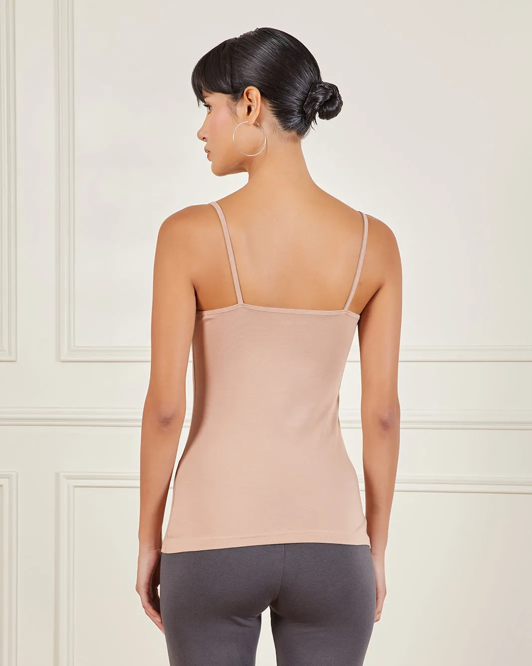 Women Beige Plain Strappy Vest sold by Redtag product image thumbnail 3