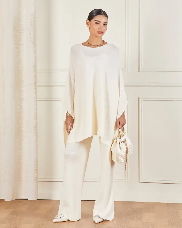 Women Beige Knitted Poncho sold by Redtag