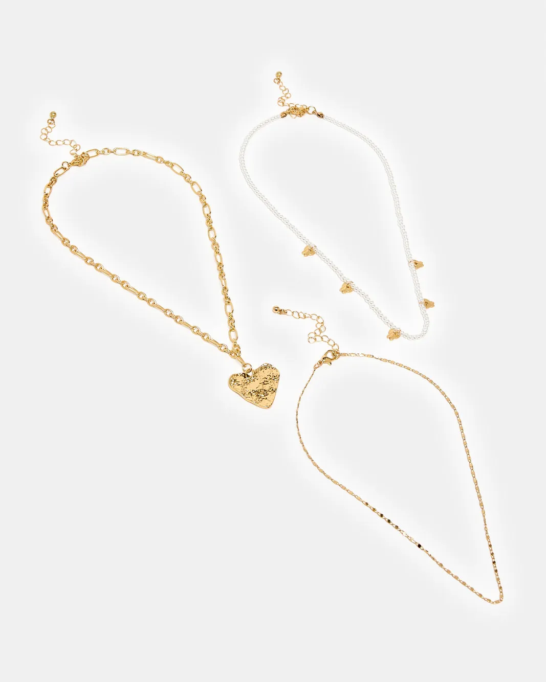 Women Gold Necklace Set (Pack of 3) sold by Redtag