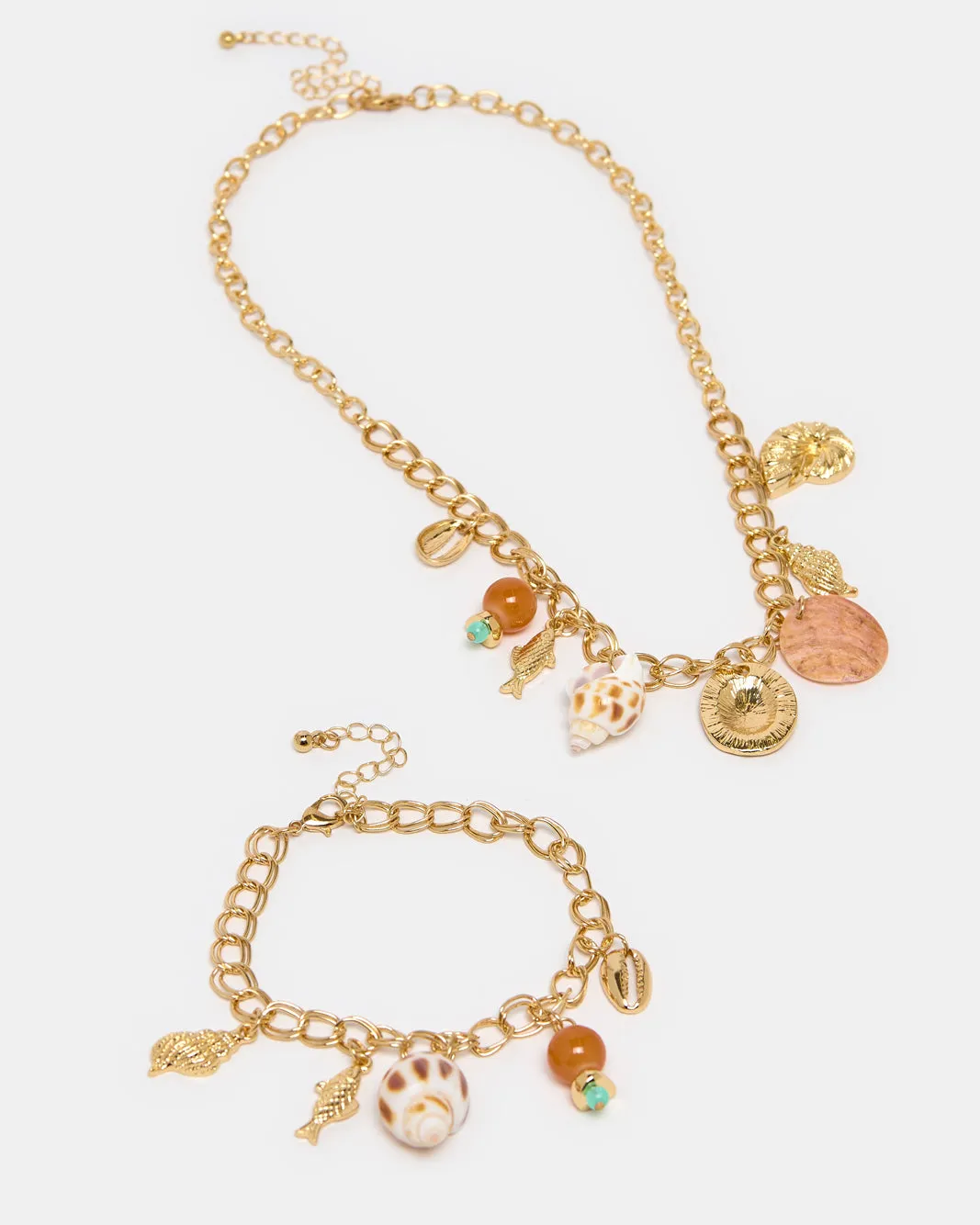 Women Gold Necklace Set (2 Piece) sold by Redtag