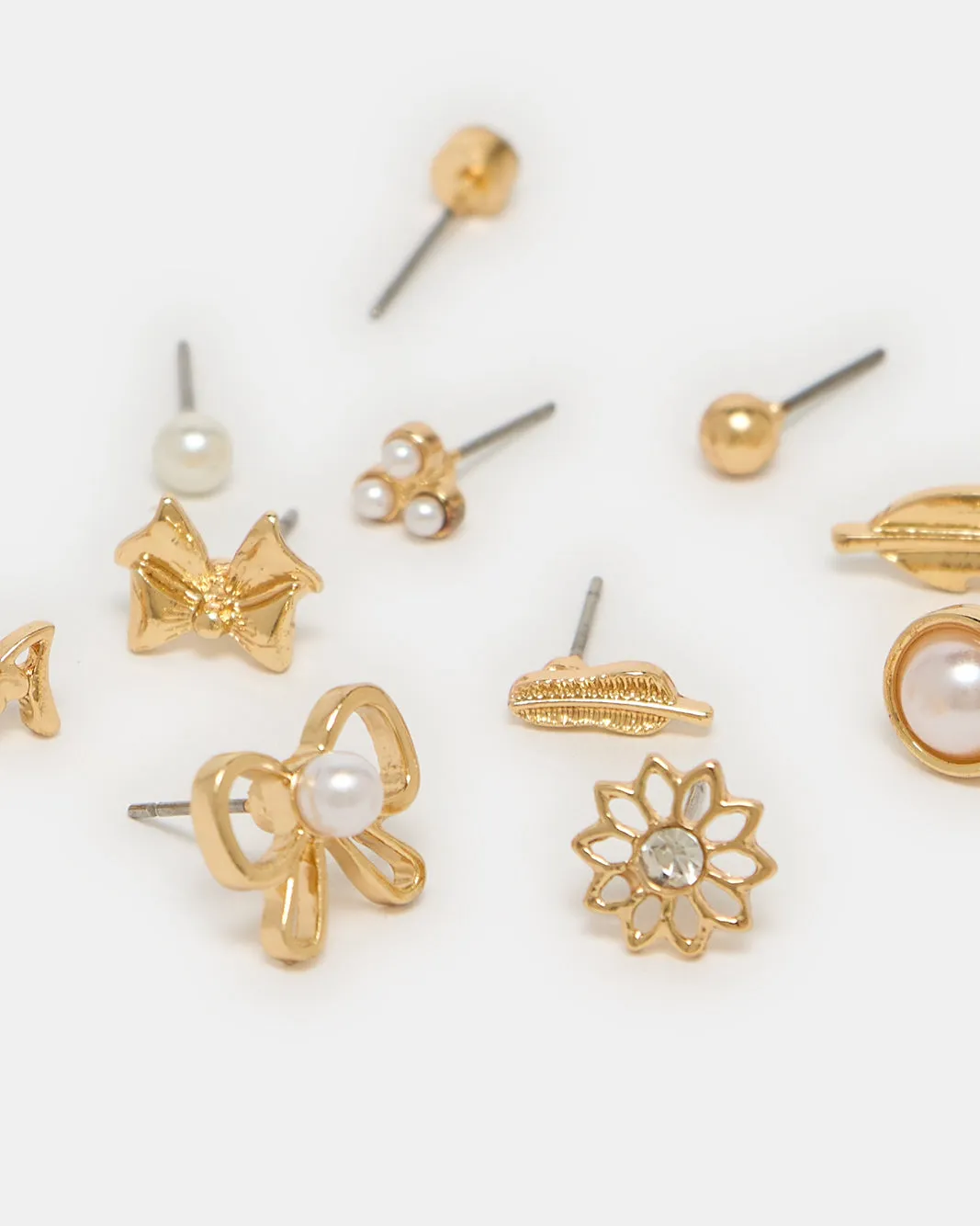 Women Gold Embellished Studs Set (12 Piece) sold by Redtag product image thumbnail 3