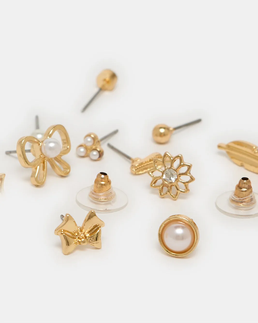 Women Gold Embellished Studs Set (12 Piece) sold by Redtag product image thumbnail 4