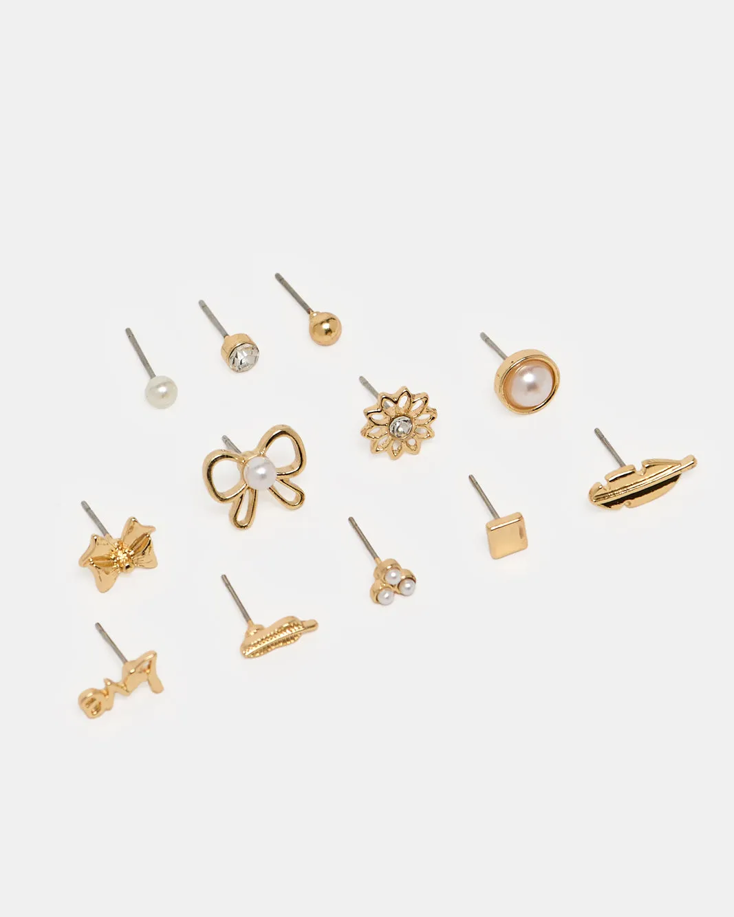 Women Gold Embellished Studs Set (12 Piece) sold by Redtag product image thumbnail 2