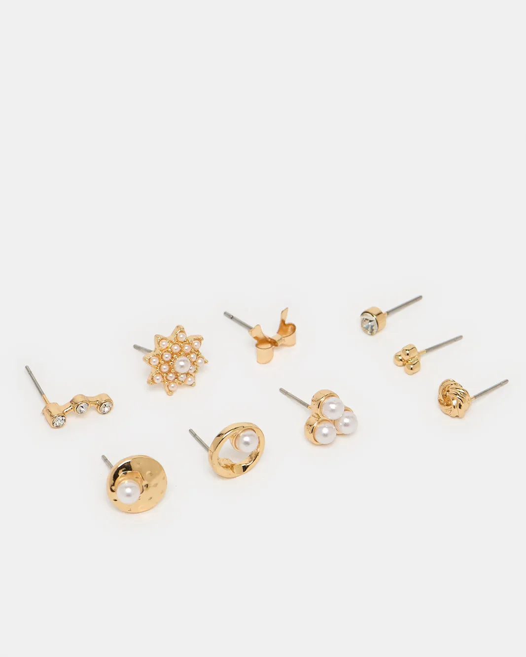 Women Gold Embellished Studs Set (9 Piece) sold by Redtag product image thumbnail 2