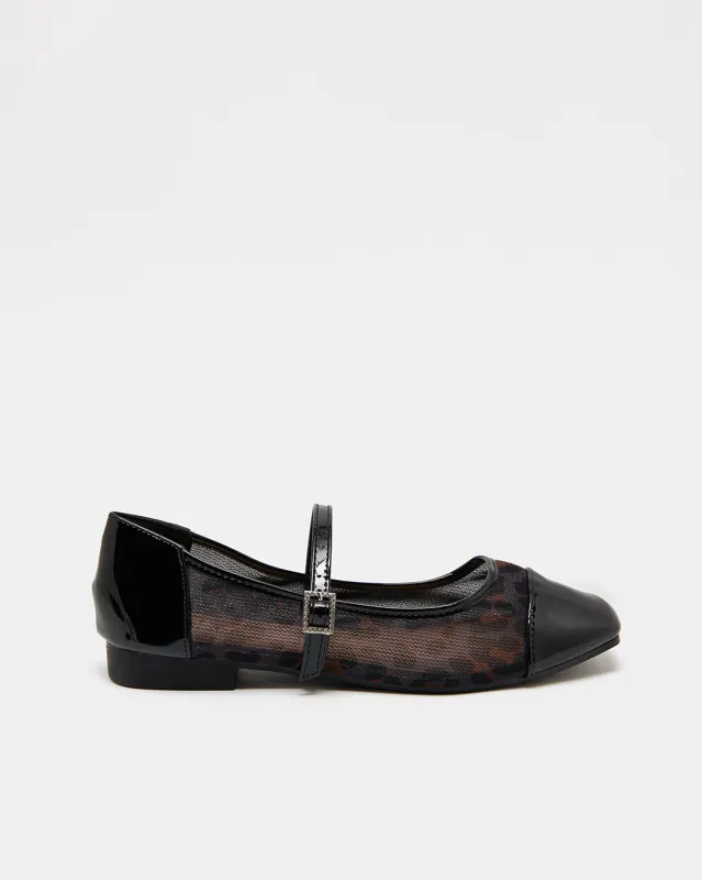 Women Black Embellished Ballerina sold by Redtag