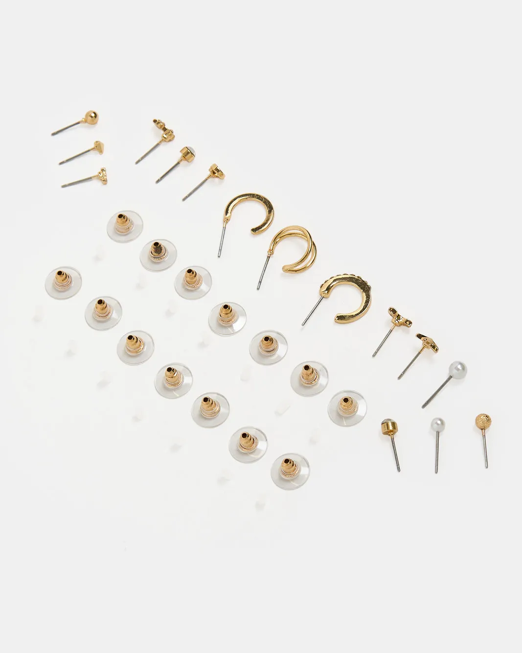Women Gold Embellished Studs Set (15 Piece) sold by Redtag product image thumbnail 4