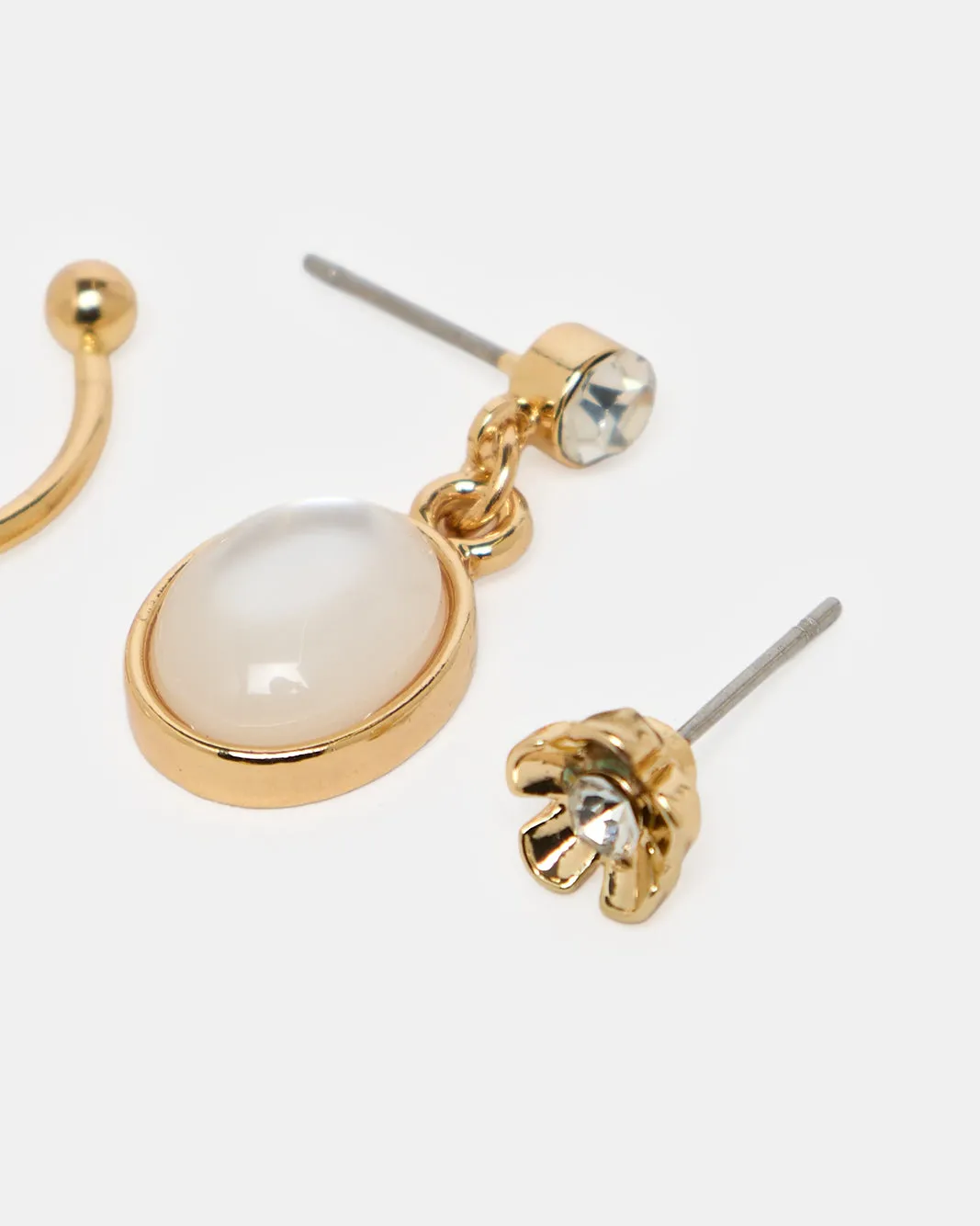 Women Gold Embellished Studs Set (6 Piece) sold by Redtag product image thumbnail 2