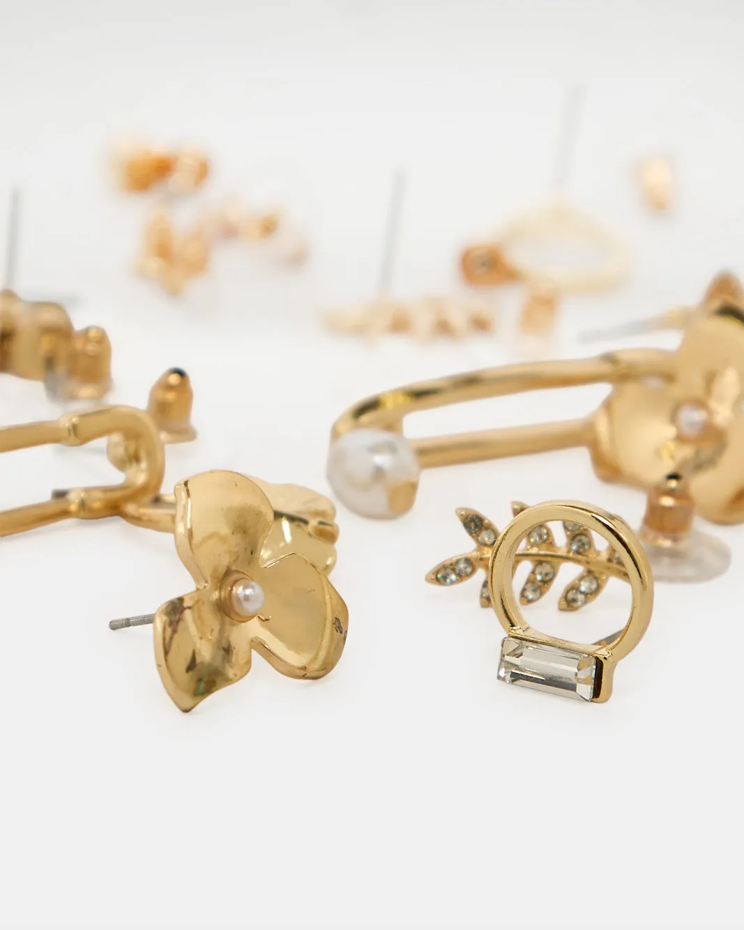 Women Gold Embellished Studs Set (8 Piece) sold by Redtag product image thumbnail 4