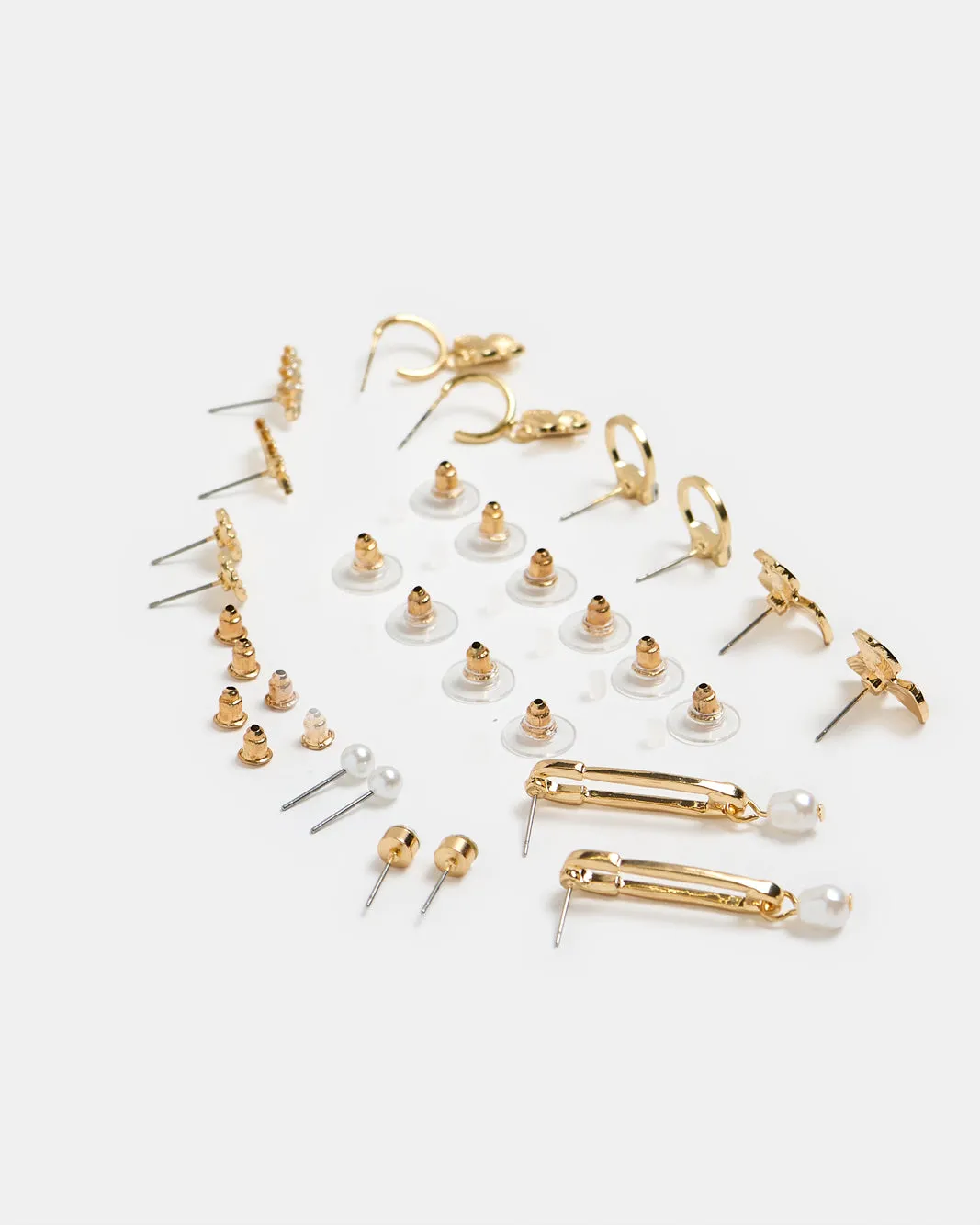 Women Gold Embellished Studs Set (8 Piece) sold by Redtag product image thumbnail 3
