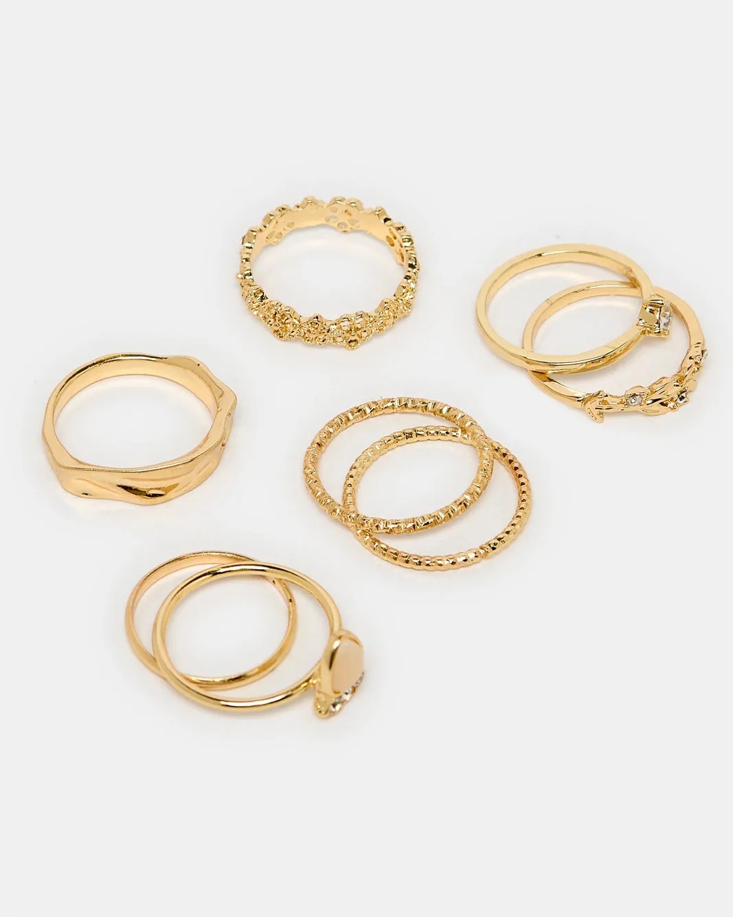 Women Gold Ring Set (8 Piece) sold by Redtag