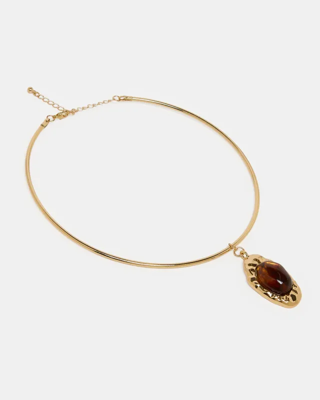 Women Gold Embellished Necklace sold by Redtag
