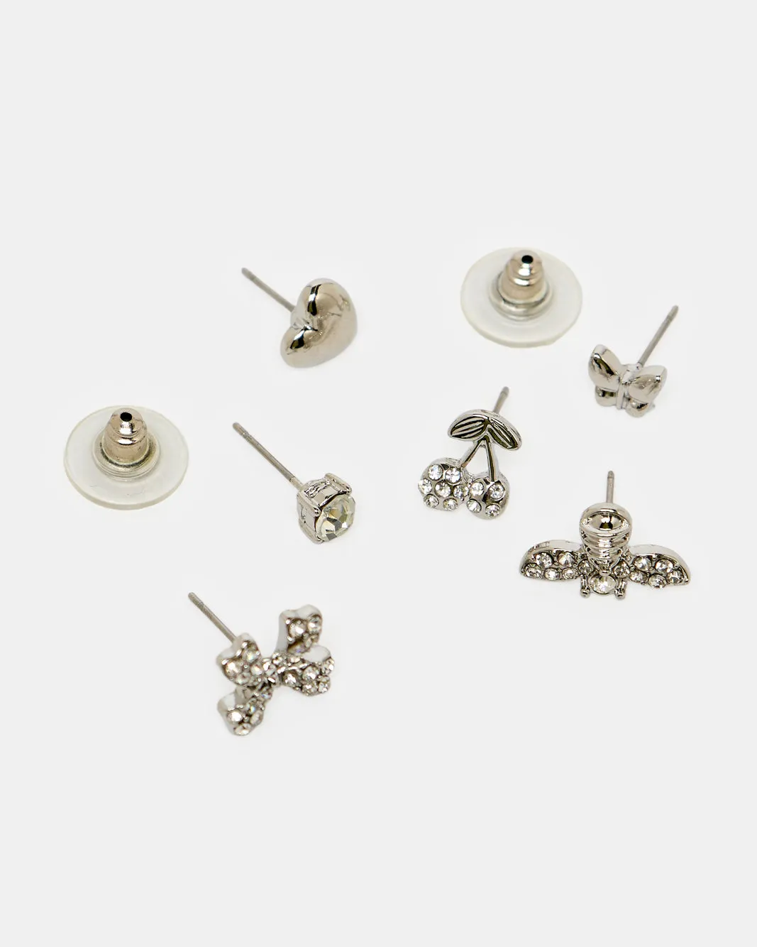Women Silver Embellished Studs (6 Pairs) sold by Redtag product image thumbnail 5
