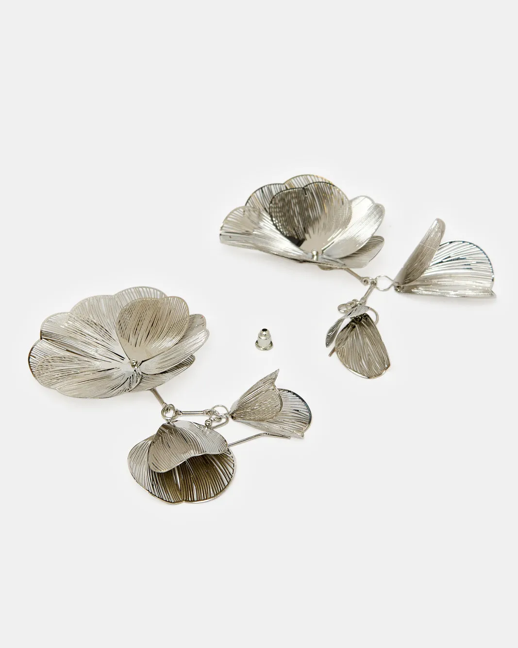 Women Silver Floral Earring sold by Redtag product image thumbnail 4