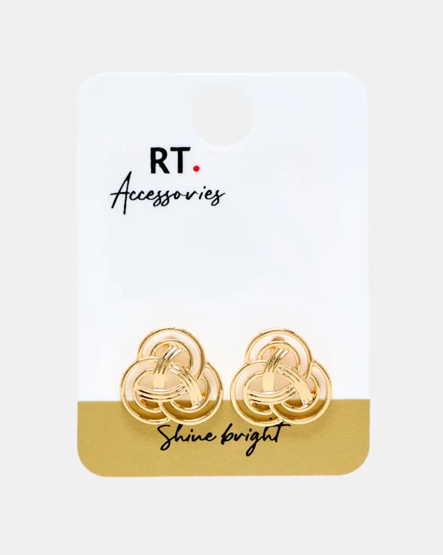 Women Gold Floral Earrings sold by Redtag