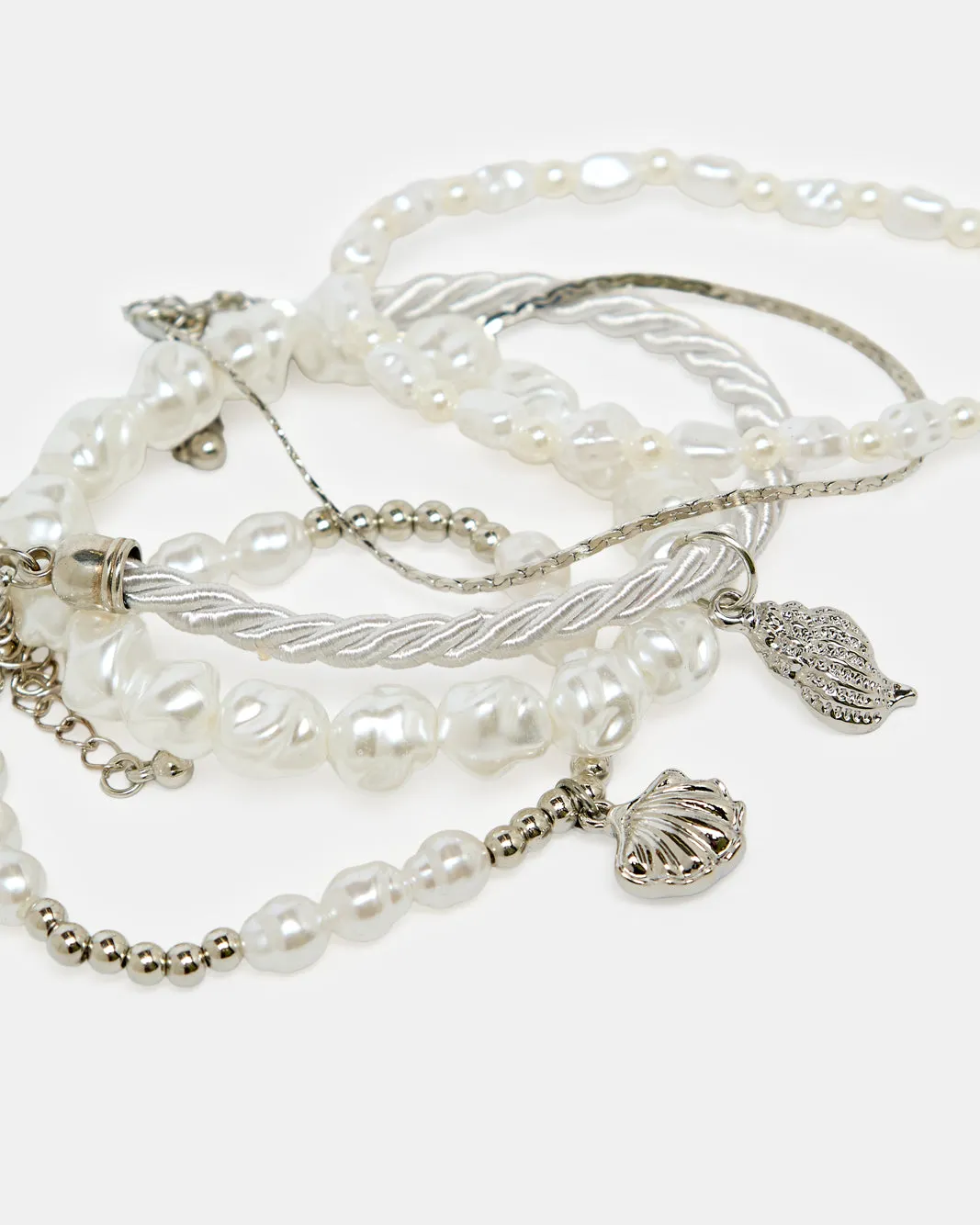 Women Silver Embellished Bracelet Set (5 Piece) sold by Redtag product image thumbnail 2