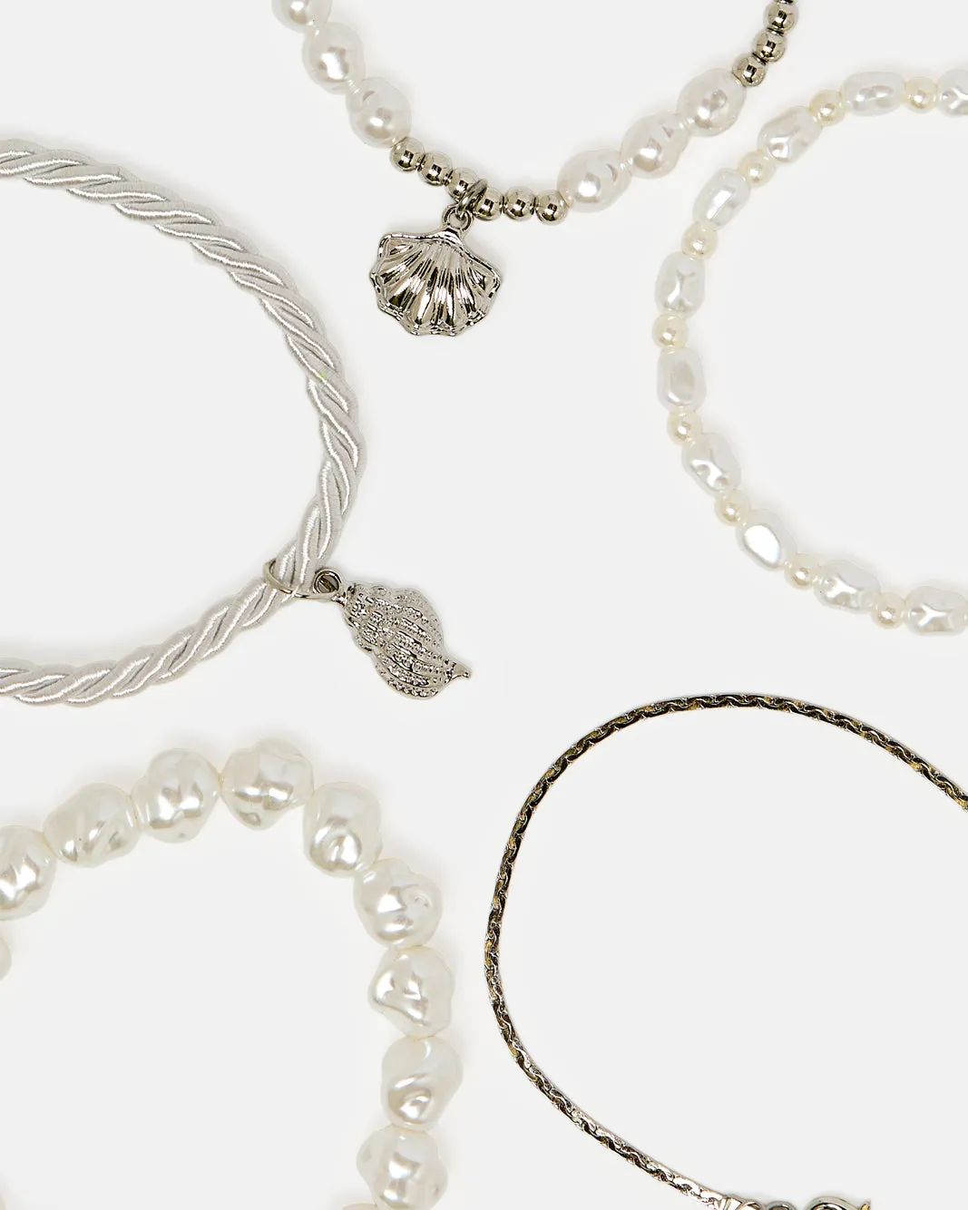 Women Silver Embellished Bracelet Set (5 Piece) sold by Redtag product image thumbnail 3