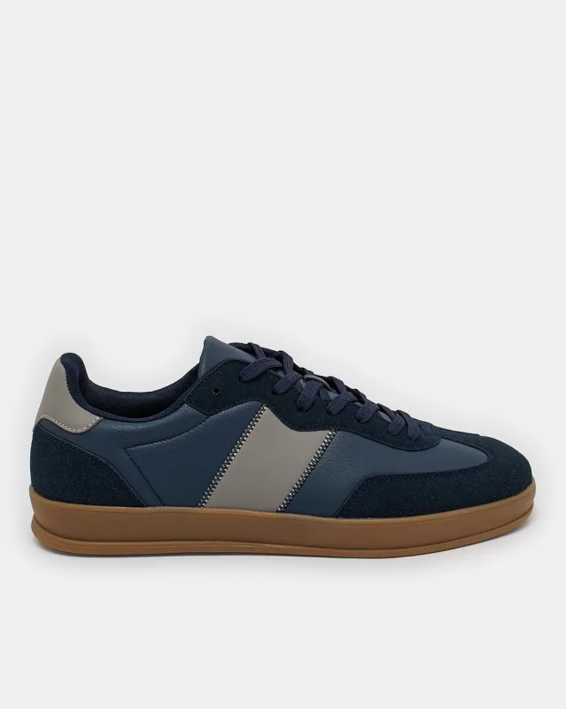 Men Navy Material Block Sneakers sold by Redtag