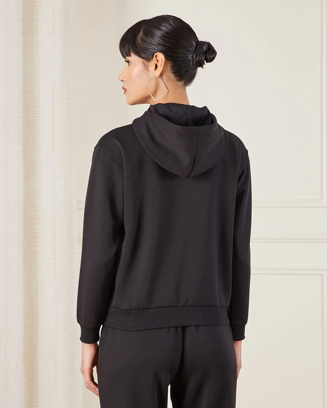 Women Black Hooded Active Sweatshirt sold by Redtag product image thumbnail 3