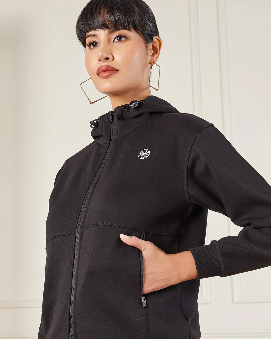 Women Black Hooded Active Sweatshirt sold by Redtag product image thumbnail 4