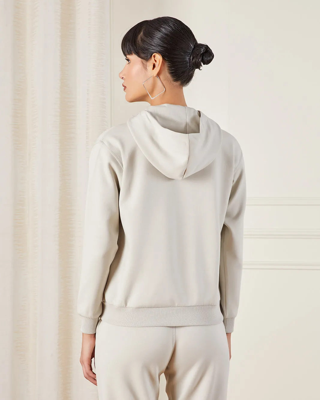 Women Ecru Hooded Active Sweatshirt sold by Redtag product image thumbnail 3