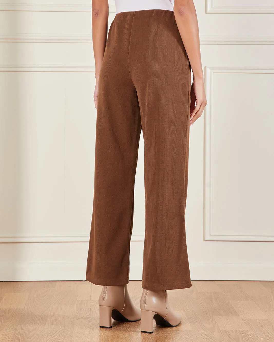 Women Brown Knitted Wide Leg Trousers sold by Redtag product image thumbnail 3
