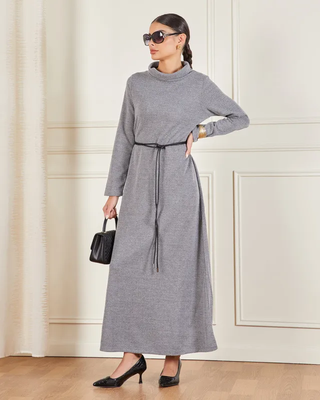 Women Grey Jacquard Maxi Dress sold by Redtag