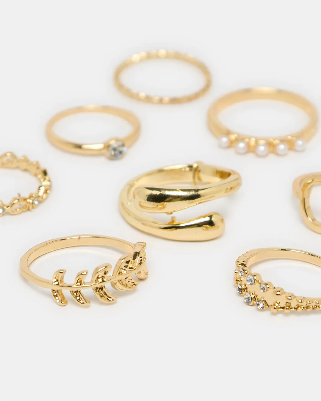 Women Gold Embellished Ring Set (Pack of 8) sold by Redtag product image thumbnail 4