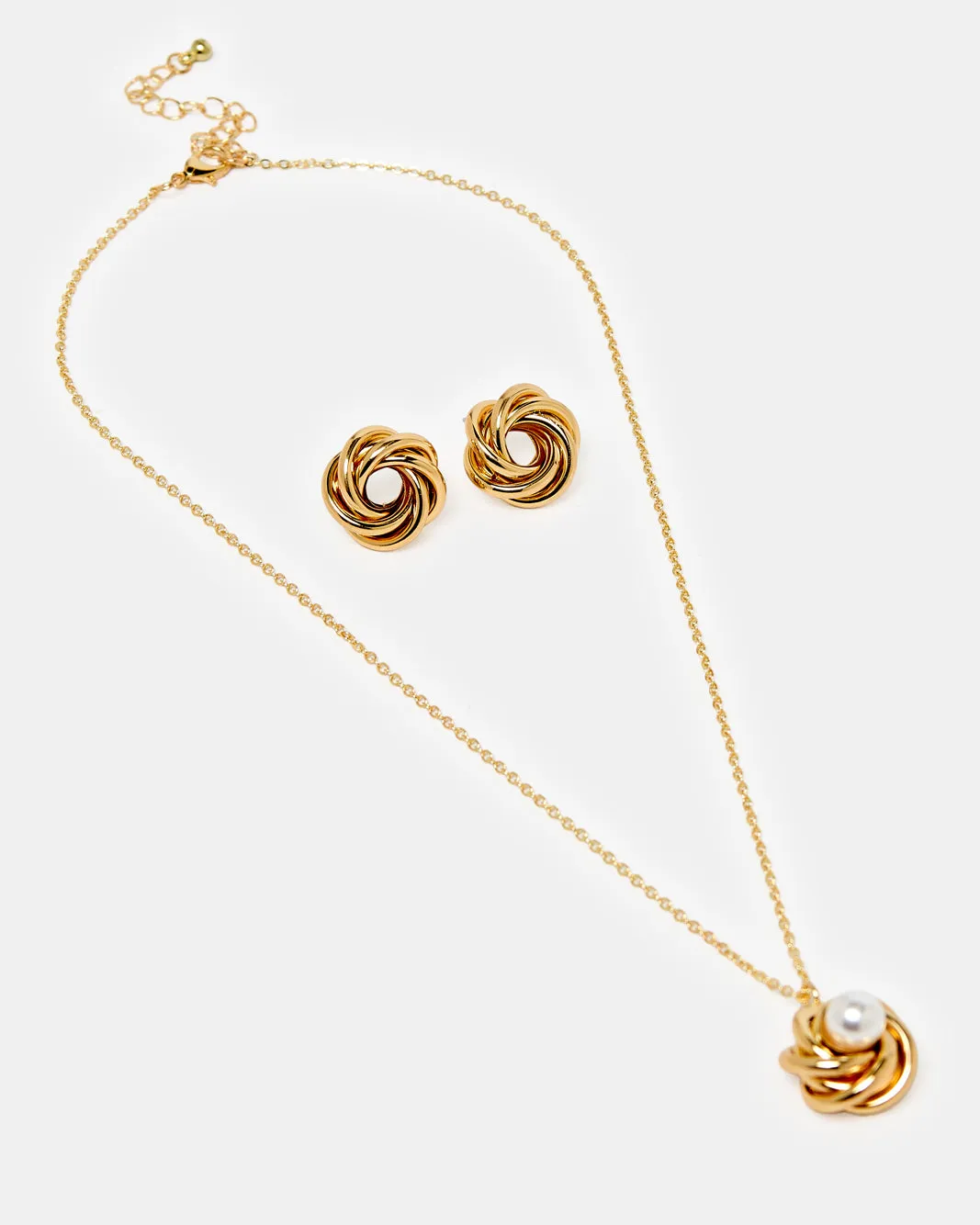 Women Gold Necklace And Earrings Set (2 Piece) sold by Redtag