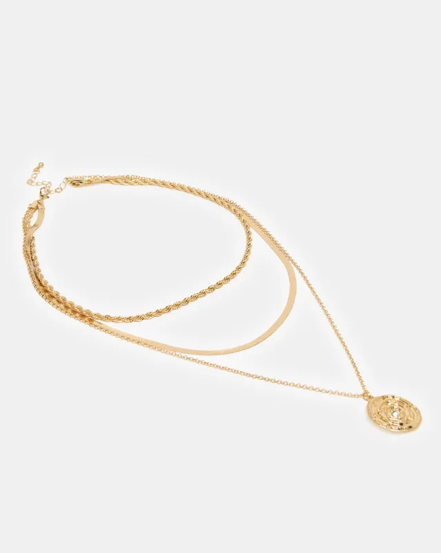 Women Gold Embellished Necklace sold by Redtag