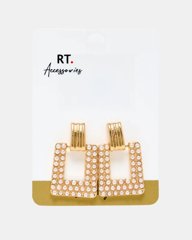 Women Gold Embellished Earrings sold by Redtag