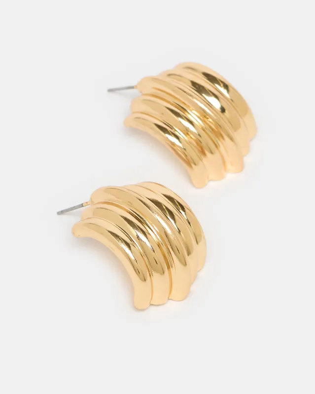 Women Gold Embellished Earrings sold by Redtag