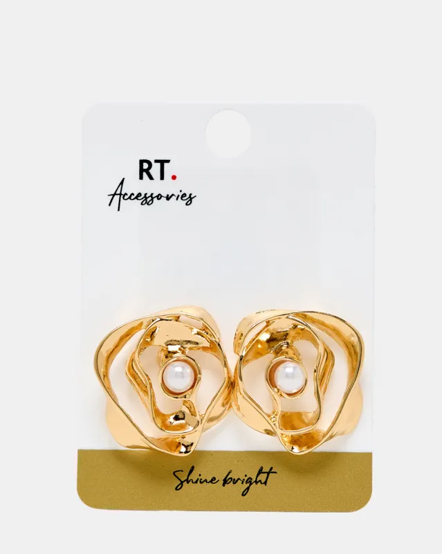 Women Gold Embellished Earrings sold by Redtag