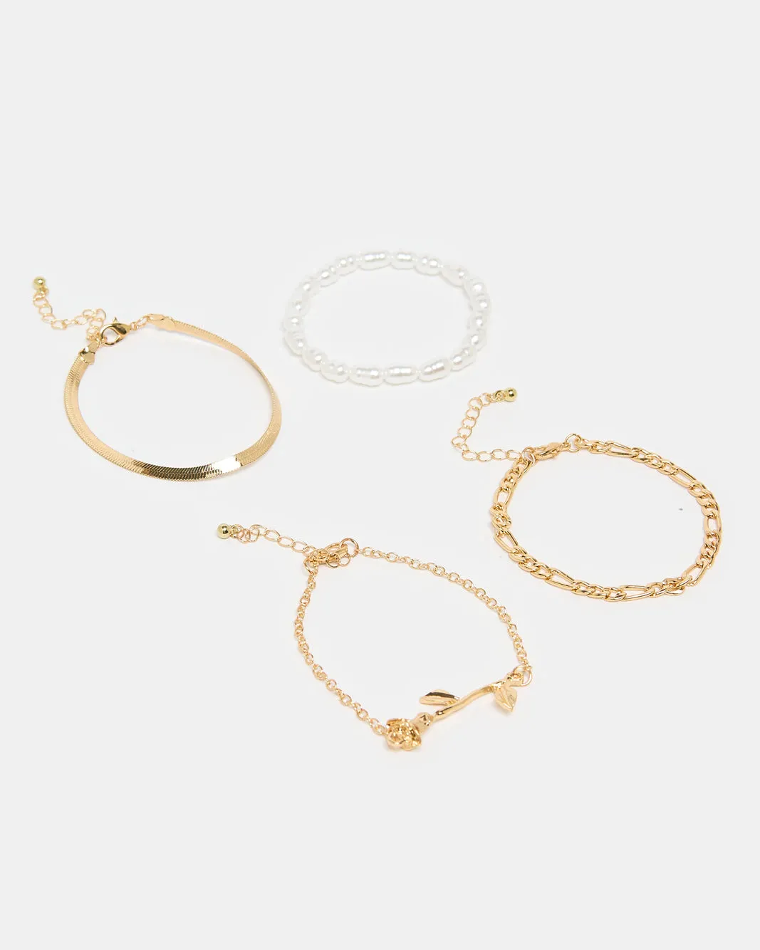 Women Gold Embellished Bracelets Set (Pack Of 4) sold by Redtag