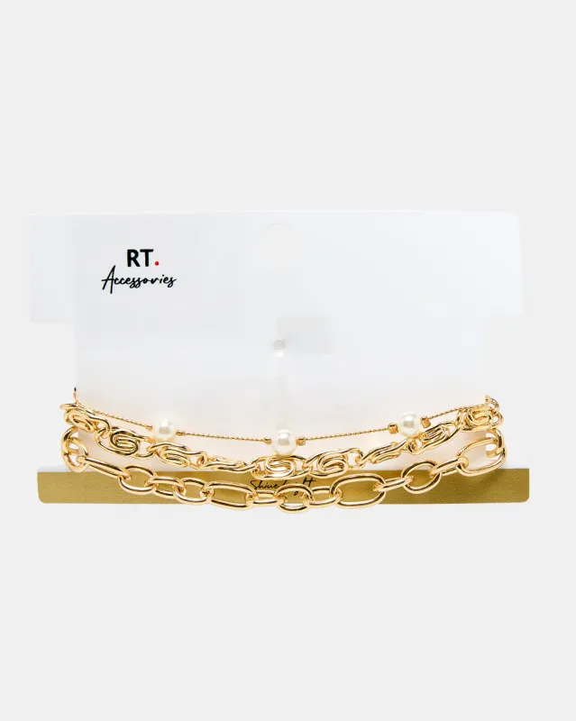 Women Gold Embellished Bracelets Set (Pack Of 3) sold by Redtag