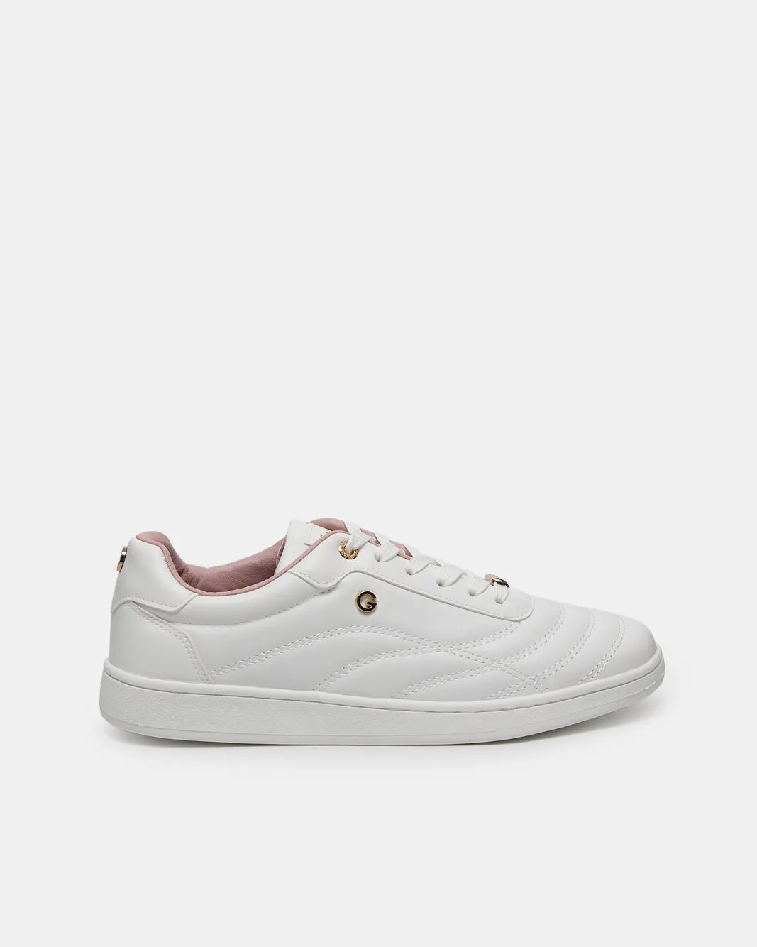 Women White Lace Up Sneakers sold by Redtag