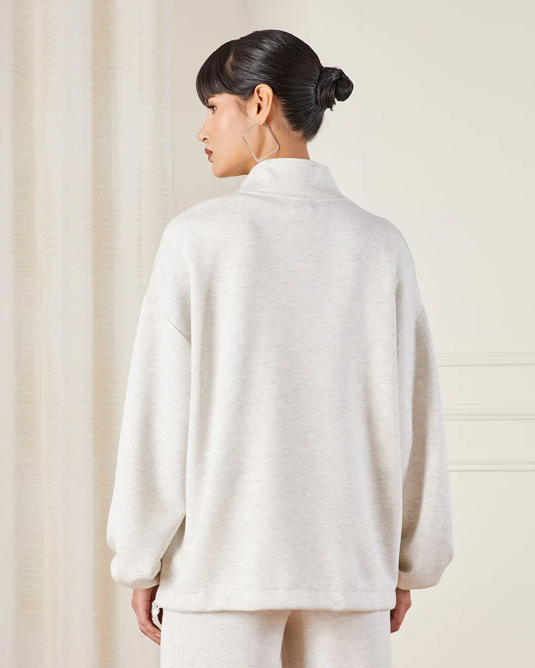 Women White High Neck Active Sweatshirt sold by Redtag product image thumbnail 3